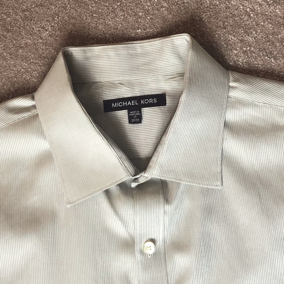 Men's Michael Kors Striped Button-Down Dress Shirt - Picture 2 of 5